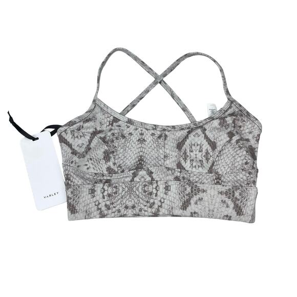 NWT VARLEY Irena Light Support Snakeskin Bra Sz XS Taupe Gray - Picture 2 of 6